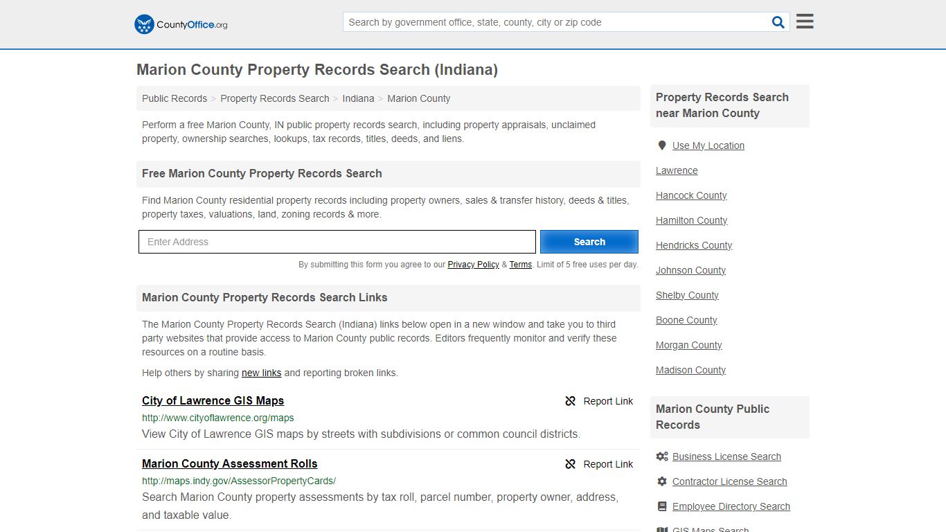 Marion County Property Records Search (Indiana) - County Office